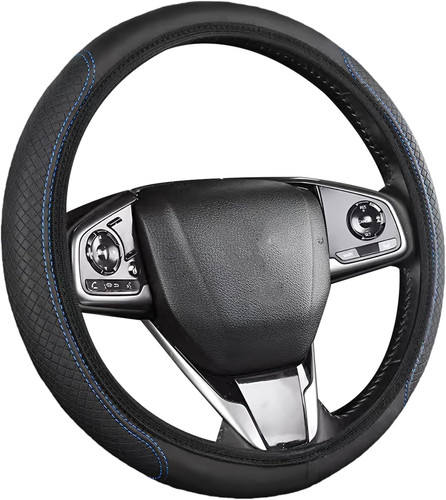 Black leather steering - black,