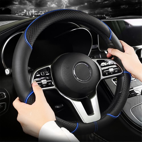 Leather black car steering - leather,