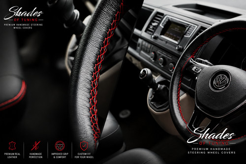 Real leather steering wheel - steering,