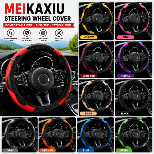Leather car steering wheel - steering,