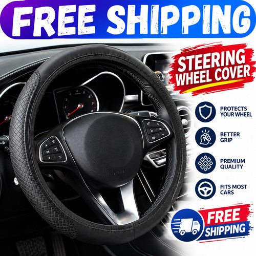 Leather car steering wheel - car,