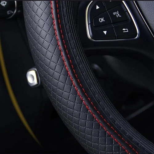 Leather car steering wheel - car,