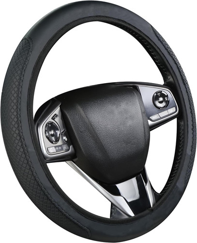 Black leather steering - black, wheel
